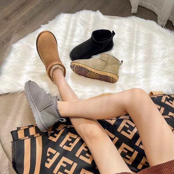 Alva - kurze winterstiefeletten aus mattem echtleder