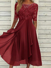 Puck™ - Elegantes Midi-Kleid aus Spitze – Rot
