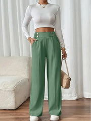 Ashlena - Soft-Touch High-Waist-Hose – Grün