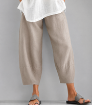 Eulorine - weite Hose mit weicher Haptik – Beige