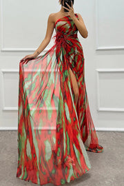 Fenna™ - Lebendige Elegante Drapierte Kleid – Rot