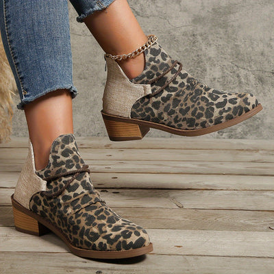 Ankle Boots mit Animal-Print | Blockabsatz | Lässig & Ausdrucksstark