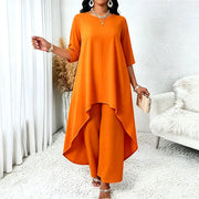 Laurivelle - Soft-Touch Plus-Size-Maxikleid – Orange