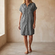 Alina | Mittellanges Freizeitkleid Damen – Grau