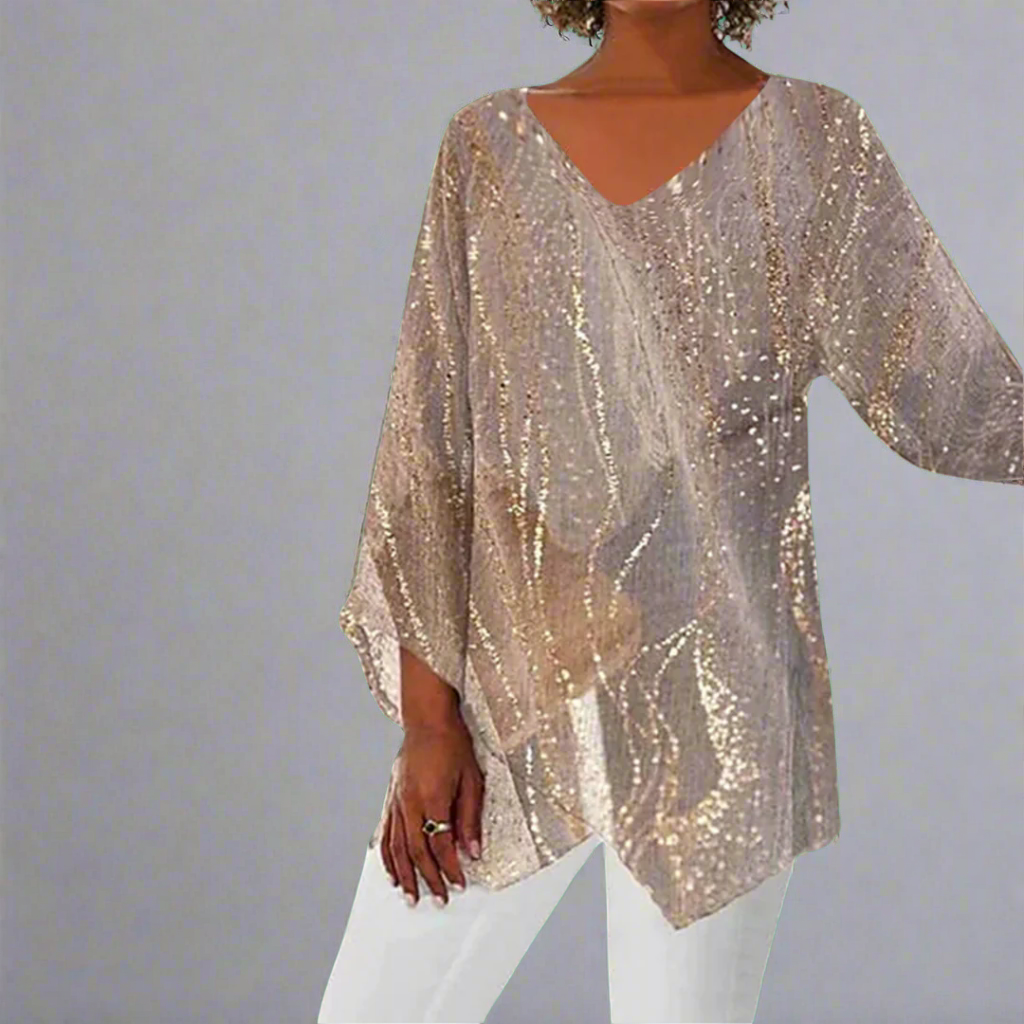 Janka | Vintage-Oberteil aus weichem Premiumstoff mit schmeichelhaftem V-Ausschnitt