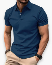 Collo | Herren Kurzarm Poloshirt Slim Fit Einfarbig Sportpolo – Hellblau