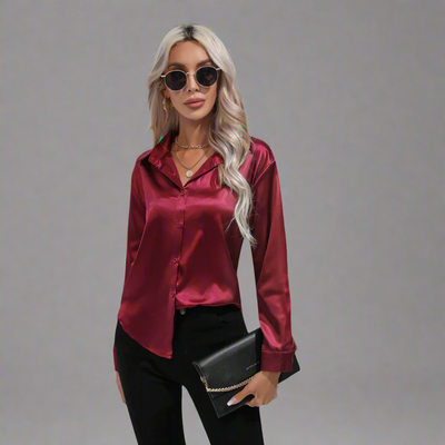 Xaveria | Premium Satinbluse mit elegantem Glanz