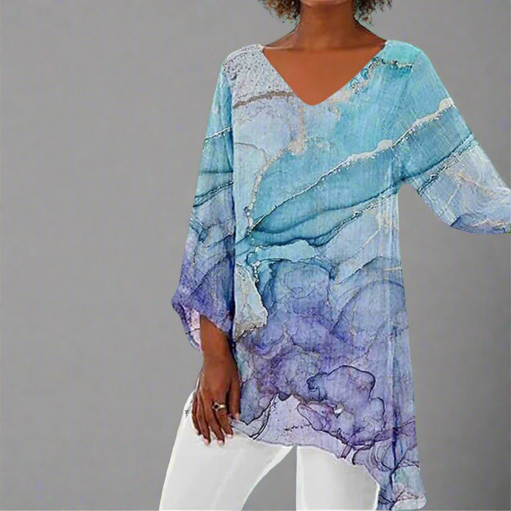 Janka | Vintage-Oberteil aus weichem Premiumstoff mit schmeichelhaftem V-Ausschnitt