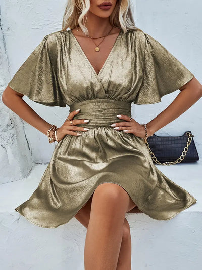 Damen-Schimmer-Mini-Kleid