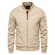 Sebastian | Lässige Herren-Bomberjacke Mit Kontrast-Rippdetails – Beige