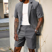 Rufus - Kariertes tailliertes Blazer-und-Shorts-Set – Schwarz