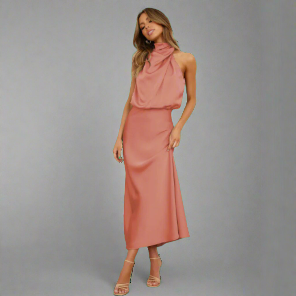 Kunigunde | Elegantes Satin-Maxikleid für besondere Anlässe