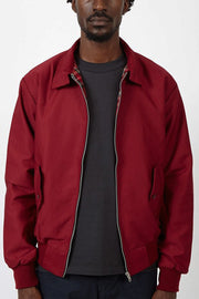 Rex | Herren Harrington Jacke Klassisch Zipper Tartan-Futter – Burgunder