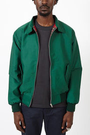 Rex | Herren Harrington Jacke Klassisch Zipper Tartan-Futter – Grün