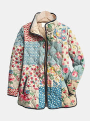 Anissia - Leichte Steppjacke – Florales Patchwork