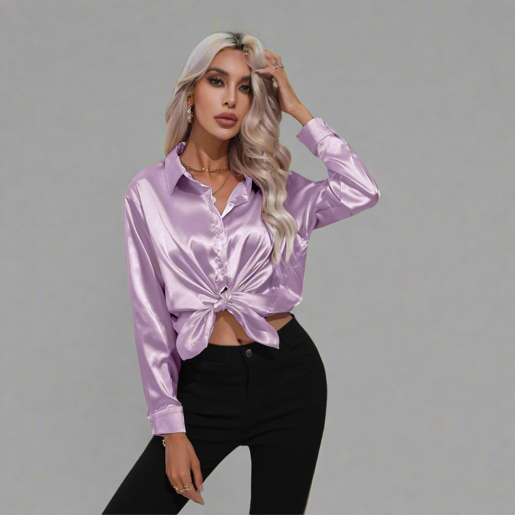 Xaveria | Premium Satinbluse mit elegantem Glanz
