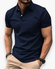 Collo | Herren Kurzarm Poloshirt Slim Fit Einfarbig Sportpolo – Marineblau