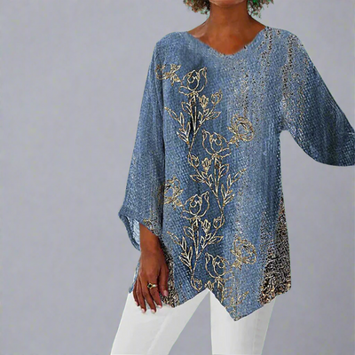 Janka | Vintage-Oberteil aus weichem Premiumstoff mit schmeichelhaftem V-Ausschnitt