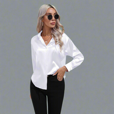 Xaveria | Premium Satinbluse mit elegantem Glanz