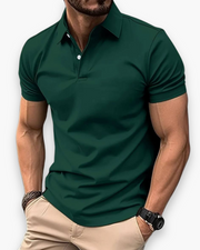 Collo | Herren Kurzarm Poloshirt Slim Fit Einfarbig Sportpolo – Dunkelgrün