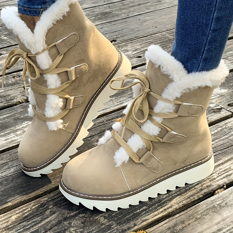 Winterschuhe Damen | Mit Schnürung Und Plateausohle Stiefel