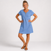 Lucienne - Leichtes Leinenkleid – Blau