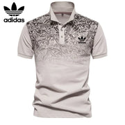 Herren-Poloshirt mit Blumenakzent – Khaki