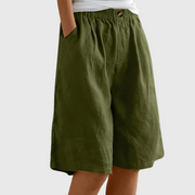 Sommerfeld | Luftige Shorts mit weitem Bein (1 kaufen, 1 GRATIS dazu) – Armeegrün