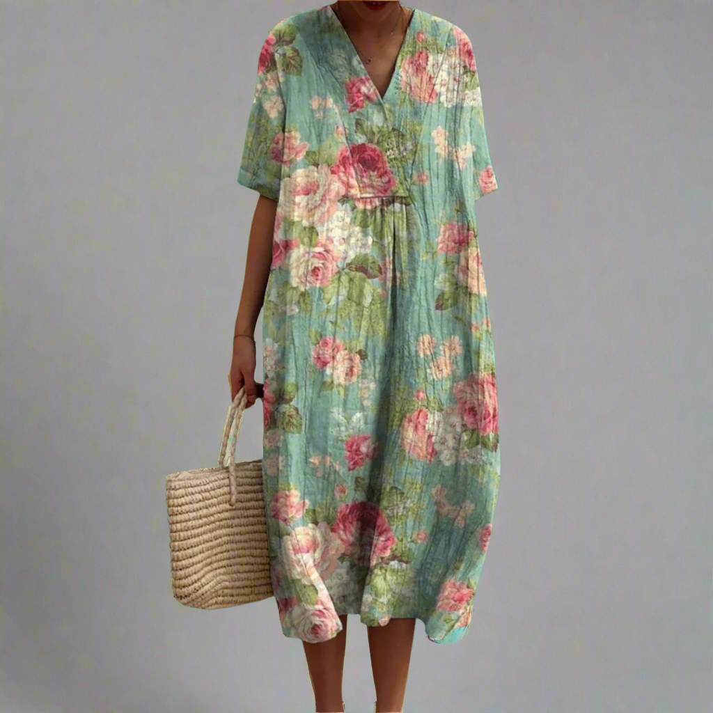 Vroni | Sommerkleid mit Blumenmuster aus hochwertigem Stoff