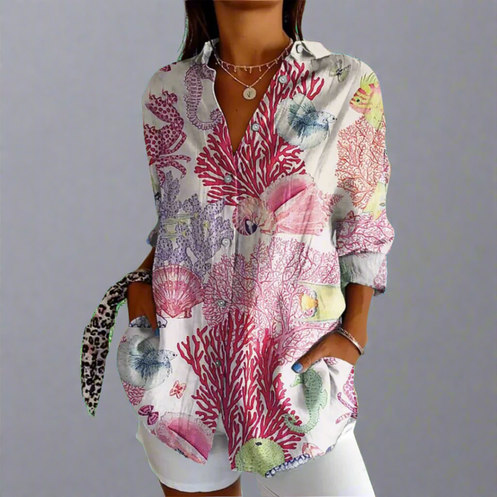 Delia | Vintage Bluse aus Premiumstoff mit handgefertigten Details