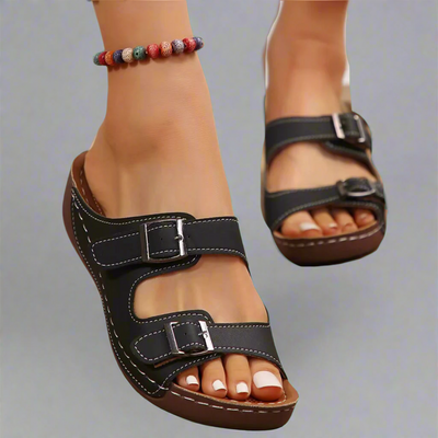 Elviera | Bequeme Sommer-Sandalen mit doppelter Schnalle