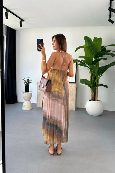 Elegantes Plisseekleid | Luftige A-Linie & fließender Schnitt | Sommerlicher Bohème-Look