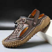 Bastian | Herren Leder Sandalen Outdoor Geschlossene Zehenkappe – Grau