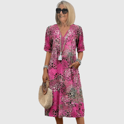 MARINA | KLEID MIT MEERESMOTIV – Rosa