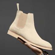 Hohe Herrenstiefel aus Wildleder – Beige