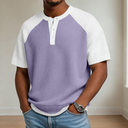Arbor - Strukturiertes Waffelstrick-Poloshirt – Lila