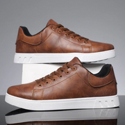 Herren Schnürbare Kunstleder Sneaker – Bequeme Freizeitschuhe – Braun