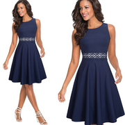 Shawnee - Ärmelloses Spitzenkleid mit elegantem Look – Dunkelblau