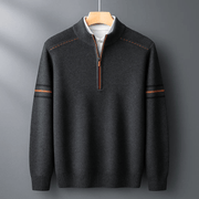 Philipp | Stilvoller Pullover Herren modern Halbreißverschluss – Grau
