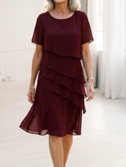 Linda™ - Elegantes Komfort-Rüschenkleid – Rot