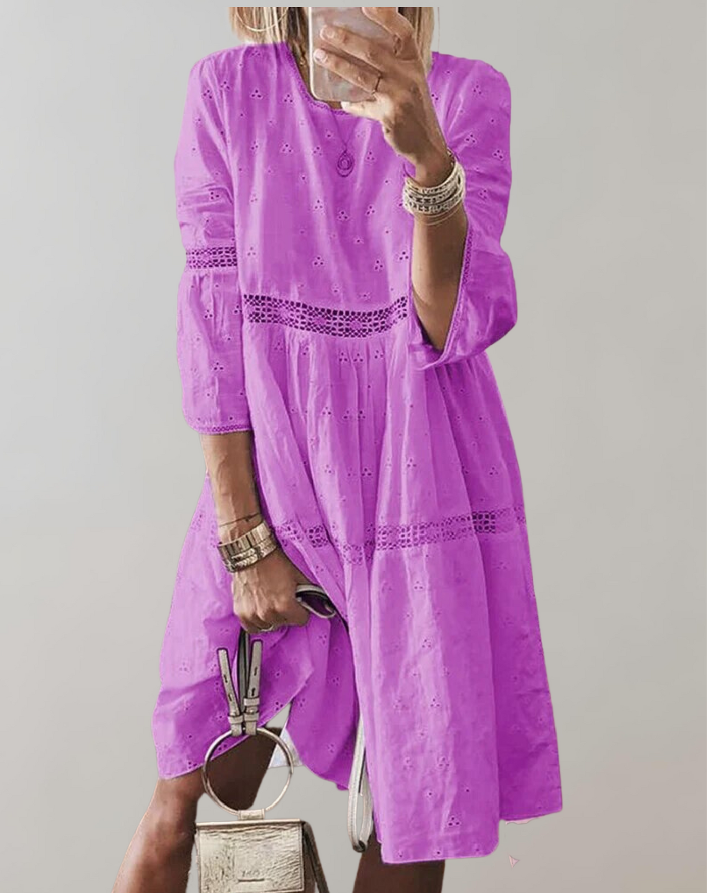 Korina - Elegantes Damen Kleid mit Stickerei