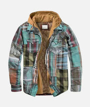 Elvorn - Taillierte Patchwork-Jacke – Mintgrün
