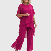 Elysanne - luftiges zweiteiliges Kleid-Set – Fuchsia