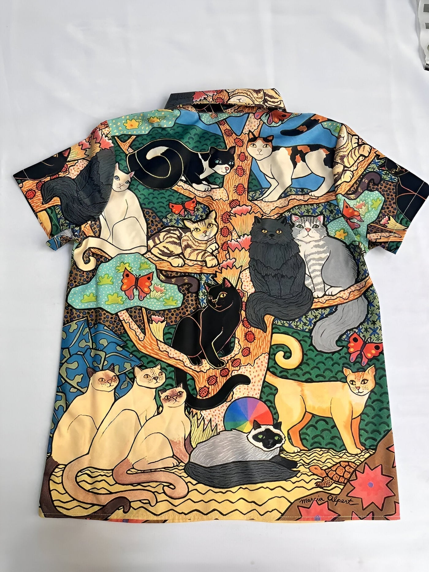 Dianna | Verspieltes & Farbenfrohes Katzen- und Schmetterlings-Top