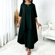 Laurivelle - Soft-Touch Plus-Size-Maxikleid – Schwarz