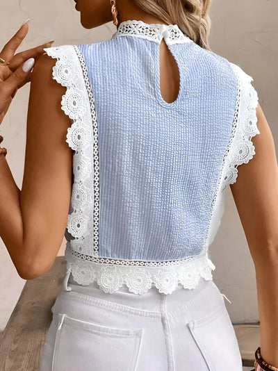 Aurelian | Elegante Bluse mit Blumen-Spitzenbesatz und Blütenärmeln