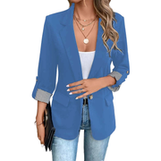 Celenya - Klassischer Blazer mit hochgekrempelten Ärmeln – Blau