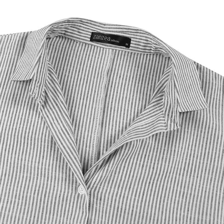 Luftiges maxikleid im streifen-look: elegante länge, luftige ärmel