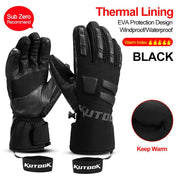Herren Thermo-Fäustlinge für Wintersportler – Schwarze 5 Finger