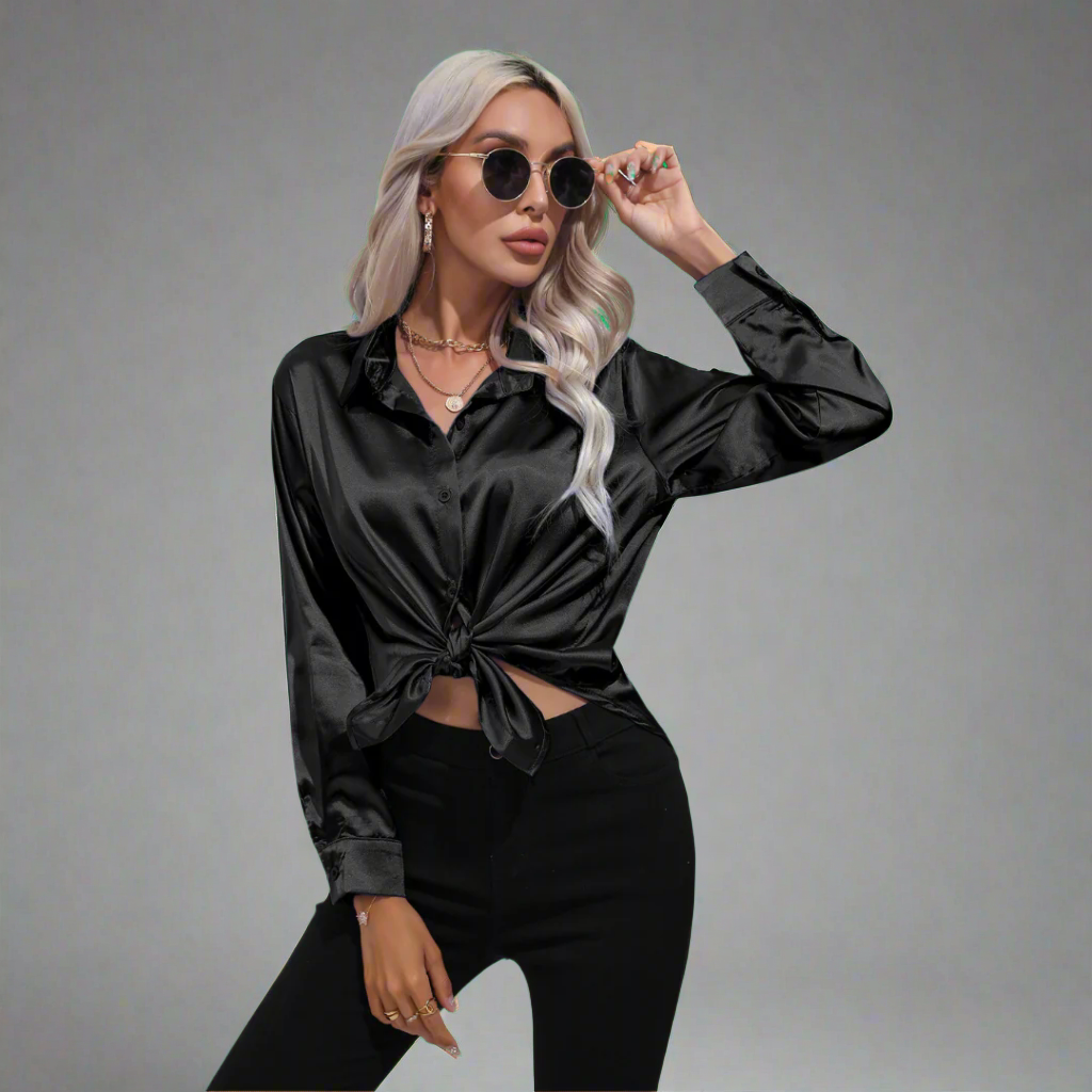 Xaveria | Premium Satinbluse mit elegantem Glanz
